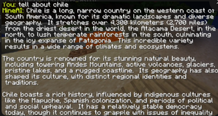 MineAI - conversación in game